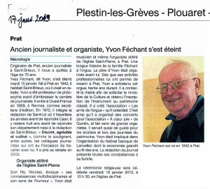 OF du 17 janv 2013 : Yvon Féchant